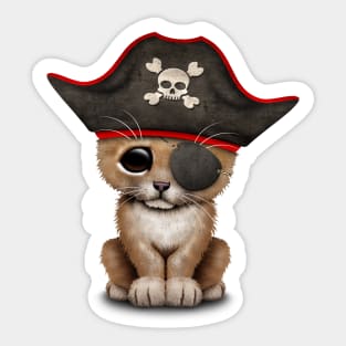 Cute Baby Lion Cub Pirate Sticker